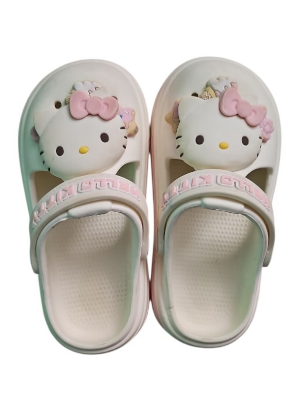 Hello Kitty Platform Clogs Kids Size 11 Pink White Kawaii Sandals Sanrio
